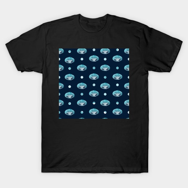 Polka Jellies Ocean Blue T-Shirt by MSBoydston